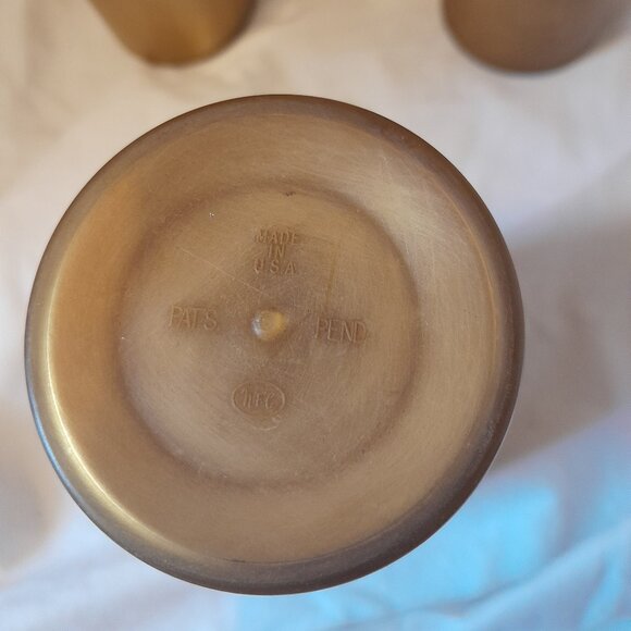 RARE Vintage Retro 1950's Insulated Plastic Tumblers Gold Black Set of 5 - Picture 5 of 6